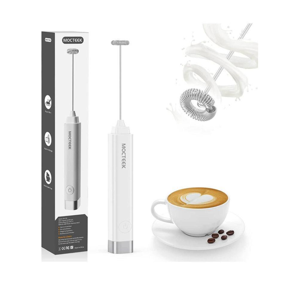 Handheld Mini Milk Frother Foamer Maker (White)